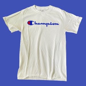 🌟 White Champion Logo Athletic Casual Top